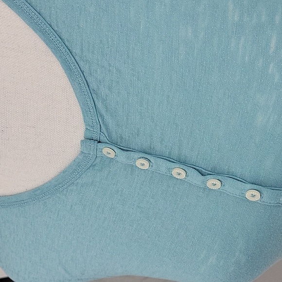 Victoria Secret Light Blue w/ Sparkle Henley Tee Size S - Picture 10 of 10